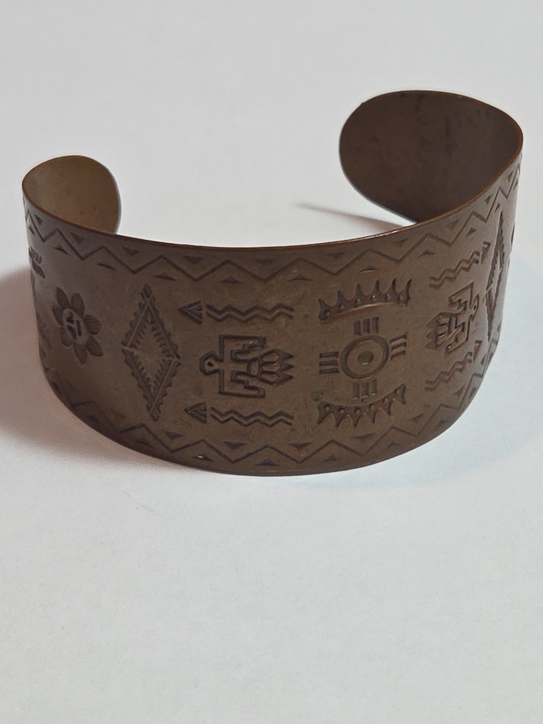 Fred Harvey Solid Cooper Cuff Bracelet Native Ame… - image 1
