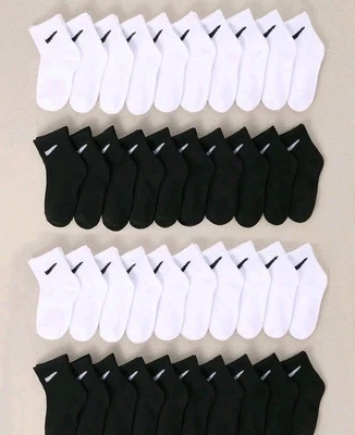 10 Pair Kids Nike Socks Plain Comfy Mid Calf Sports