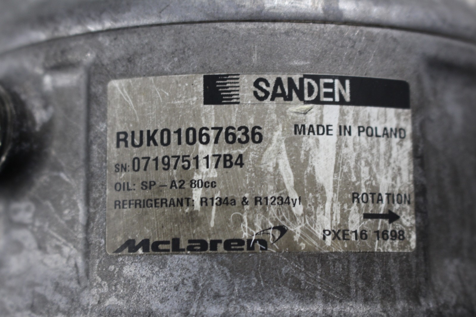 McLaren 720S, AC Compressor, Used