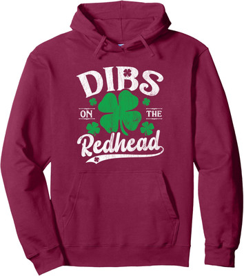 Dibs On The Redhead Funny St Patricks Day Drinking Unisex Hooded Sweatshirt