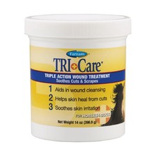 Farnam TRI-Care Triple Action Wound Treatment Horses Dogs Cuts Scrapes Heal 14oz