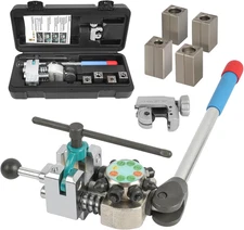 Brake Line Flaring Tool Kit 45 Degree Single, Double and Bubble Flares for 3/16"