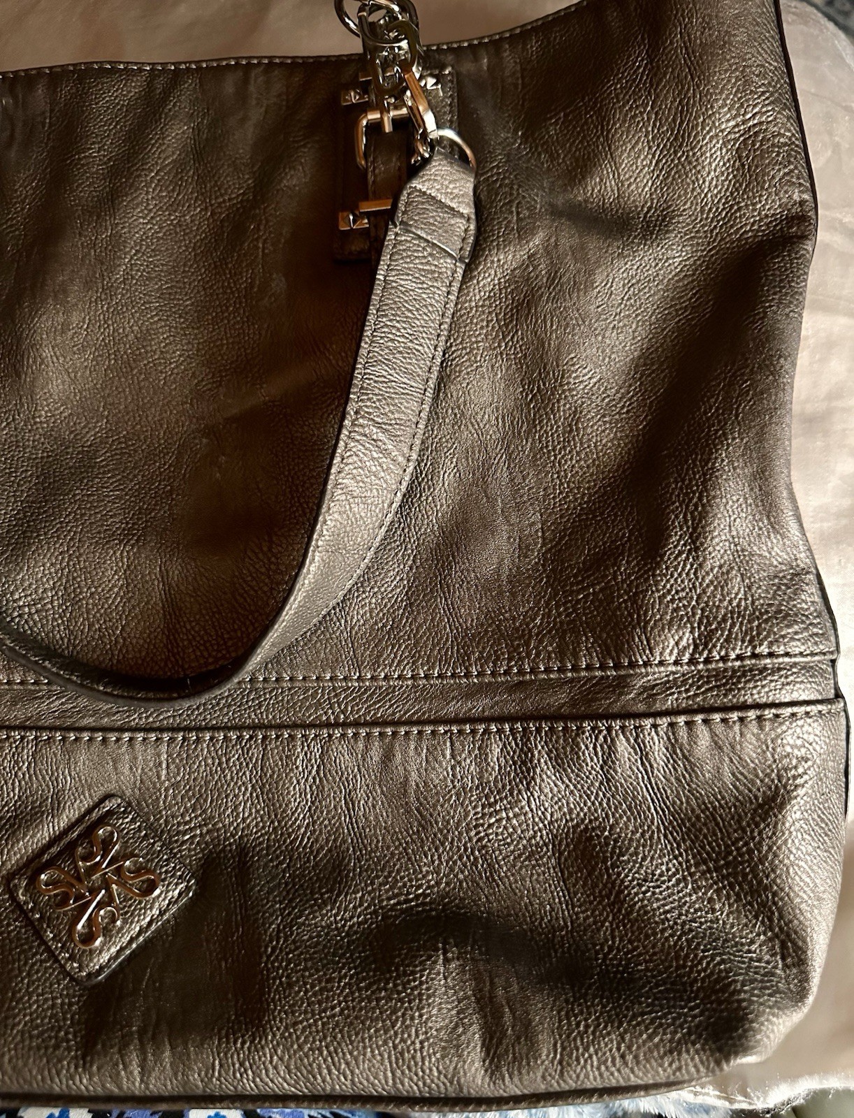 Large Leather Simple Vera Double Handled Handbag … - image 2