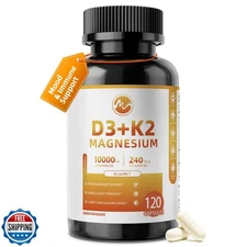 M inch Vitamin D3 K2 with Magnesium, Vitamin D3 10000 IU, Vitamin