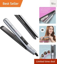 Hair Straightener Flat Iron, 2 in 1 Hair Straightener and Curler, Nano Silver...