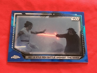 2021 Topps Chrome Star Wars Legacy Blue Refractor 82/99 Rey Kylo Ren #13