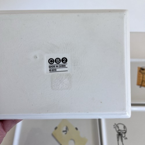 Retired CB2 Crate & Barrel Oliver Appetizer Snack Plates Set of Six Excellent - Picture 8 of 10