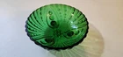 Vintage Anchor Hocking Glass Bowl Burple Bubble Forest Green Footed