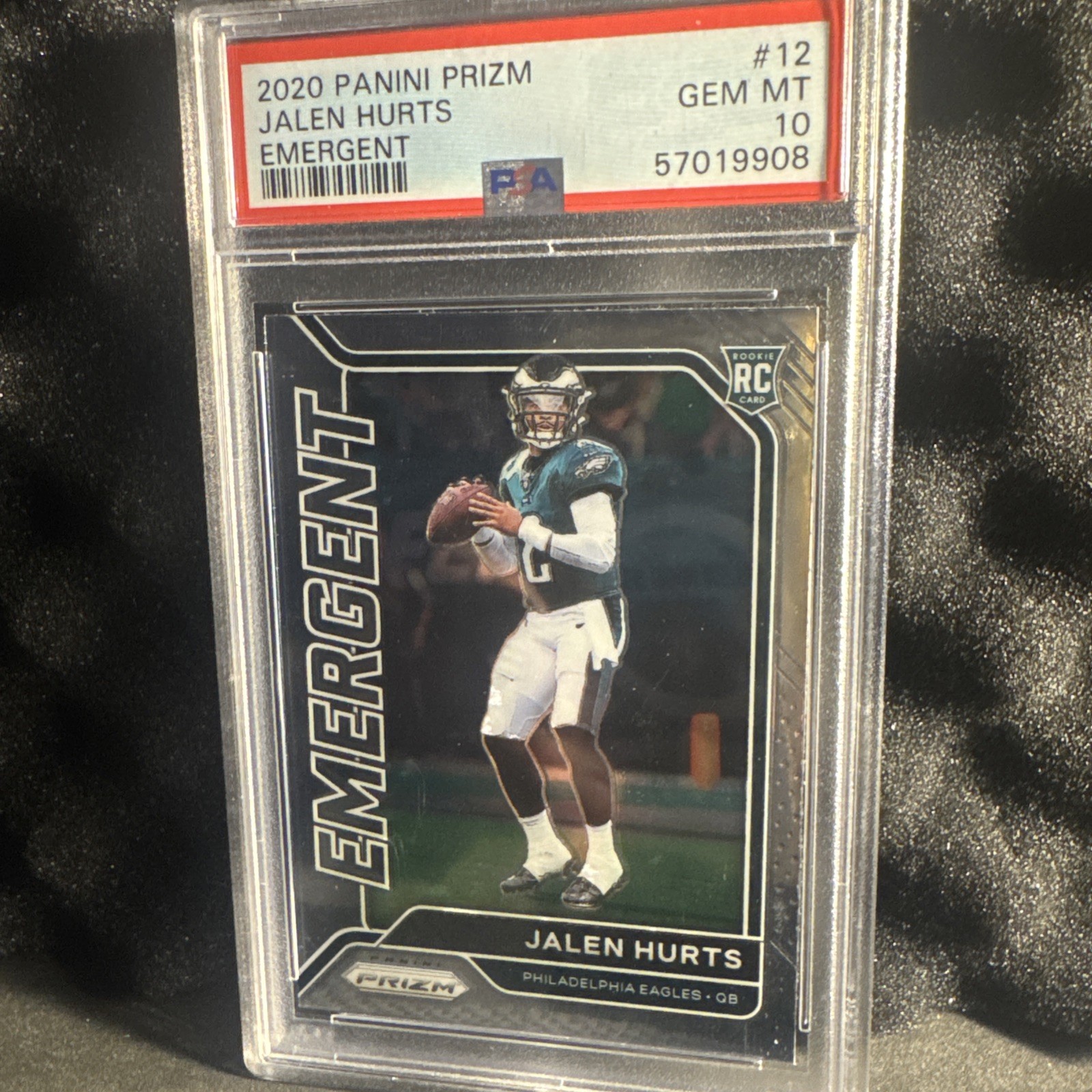 2020 PANINI PRIZM EMERGENT #12 JALEN HURTS ROOKIE RC PSA 10