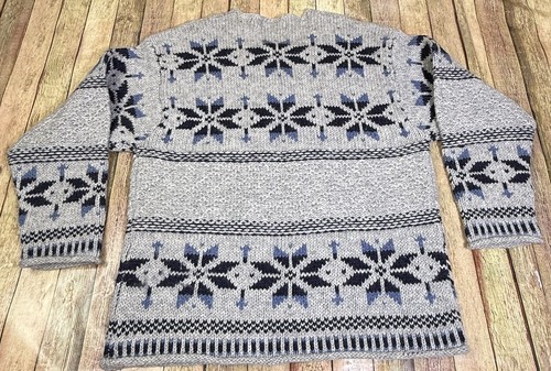 Vtg American Eagle Womens Medium Nordic Sweater Knitted Shetland Wool Fair Isle - Picture 6 of 7