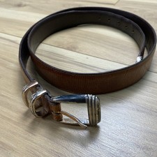 Onyx Vintage 1990 Brown Pebbled Leather Belt Size 36