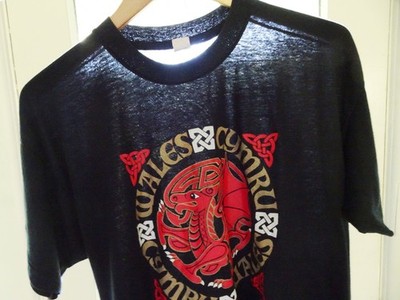 M/L Vtg Early 90s Wales Cymru Dragon Wrexham Single Stitch Screen Stars T-Shirt