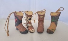 Set Of 4 Christmas Cowboy Boot Ornaments Ornaments Made Of Resin Approx. 2.5H