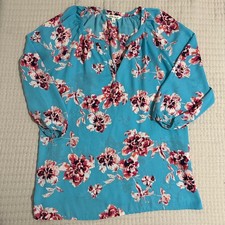 The Pioneer Woman Floral Blouse Exc. 3/4 Sleeve Split Neck XL Cottagecore Boho