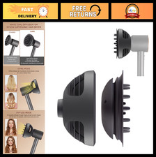 Wave Curl Diffuser for Dyson Hair Dryer - Fast Drying, Volume Definition, Gray