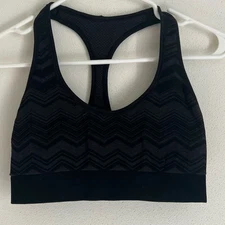 Lululemon Black Heathered Ebb & Flow Racerback Bra Reversible Size Small