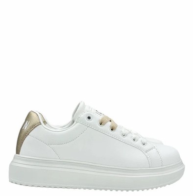 ICON Women's White Leather Sneakers: Casual Platform Shoes Lightweight and Cushioning