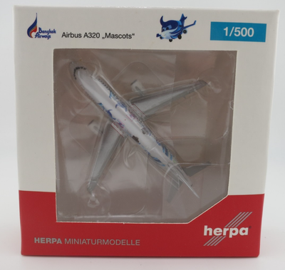 Herpa Bangkok Airways Airbus A320 Model - Mascots - 1:500 - 526524