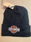 Harley-Davidson Black Knit Beanie Hat Embroidered Logo Winter Hat