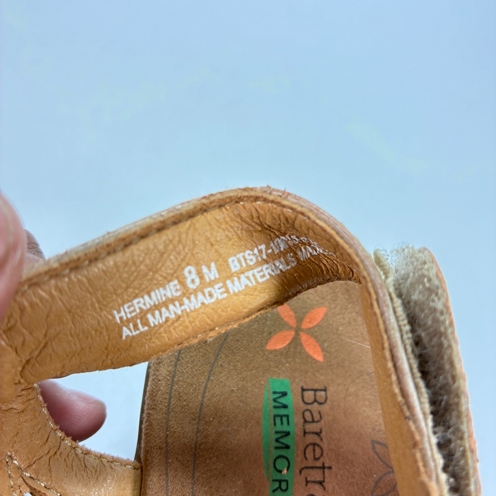 Baretraps Hermine Caramel Brown Braided T-Strap Wedge Sandals Women’s Size 8M