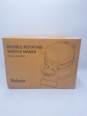 Yabano Belgian Waffle Maker Rotating 180° Non-Stick 1080W Stainless-Open Box
