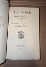 M. R. JAMES Henry the Sixth John Blacman's Memoir 1919 HC/DJ free S/H unopened