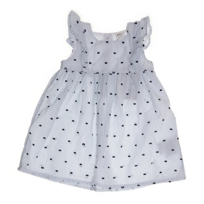 H&M, Kleid, Größe: 74, Blau/Weiß, Baumwolle, Gepunktet, Mädchen #LLE