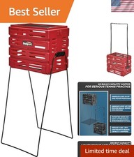 Ballport Tennis Ball Hopper Holds 80 Balls Durable and Lightweight Red