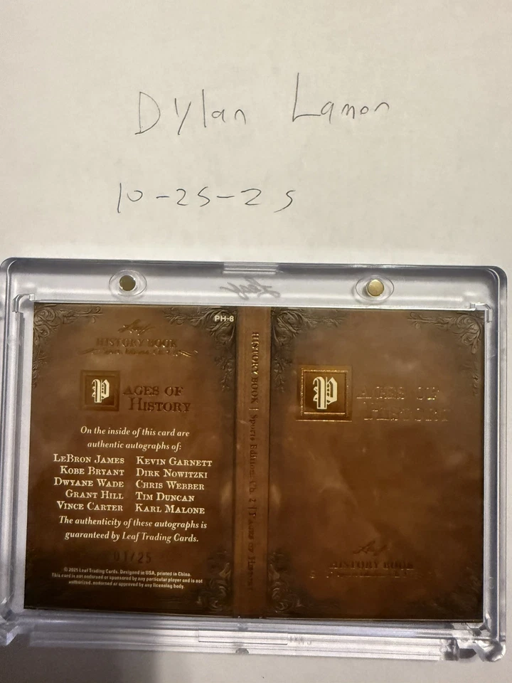 Camiseta deportiva Leaf History Book Pages of History Game 2025 usada 1/25 LeBron Kobe Foto 2 de 2