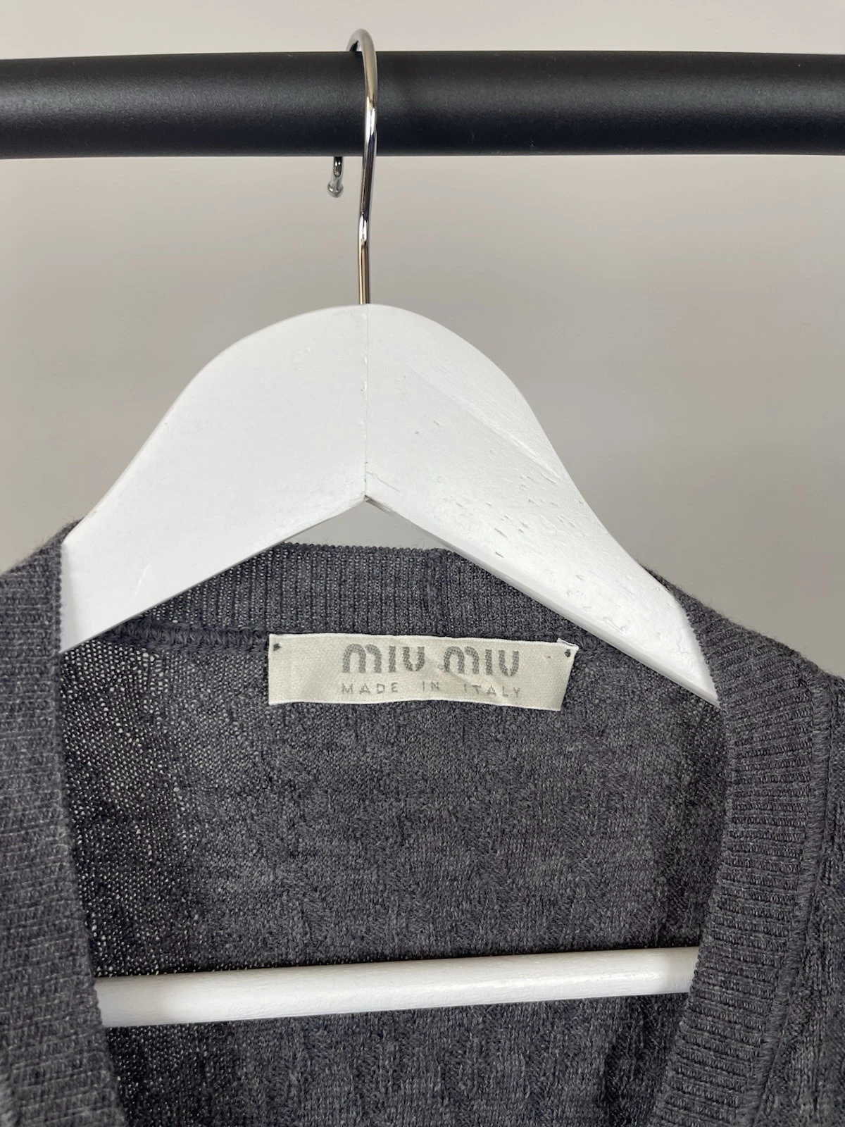 Miu Miu by Prada Women's Wool Knit Pleated Cardigan size 44 US 8