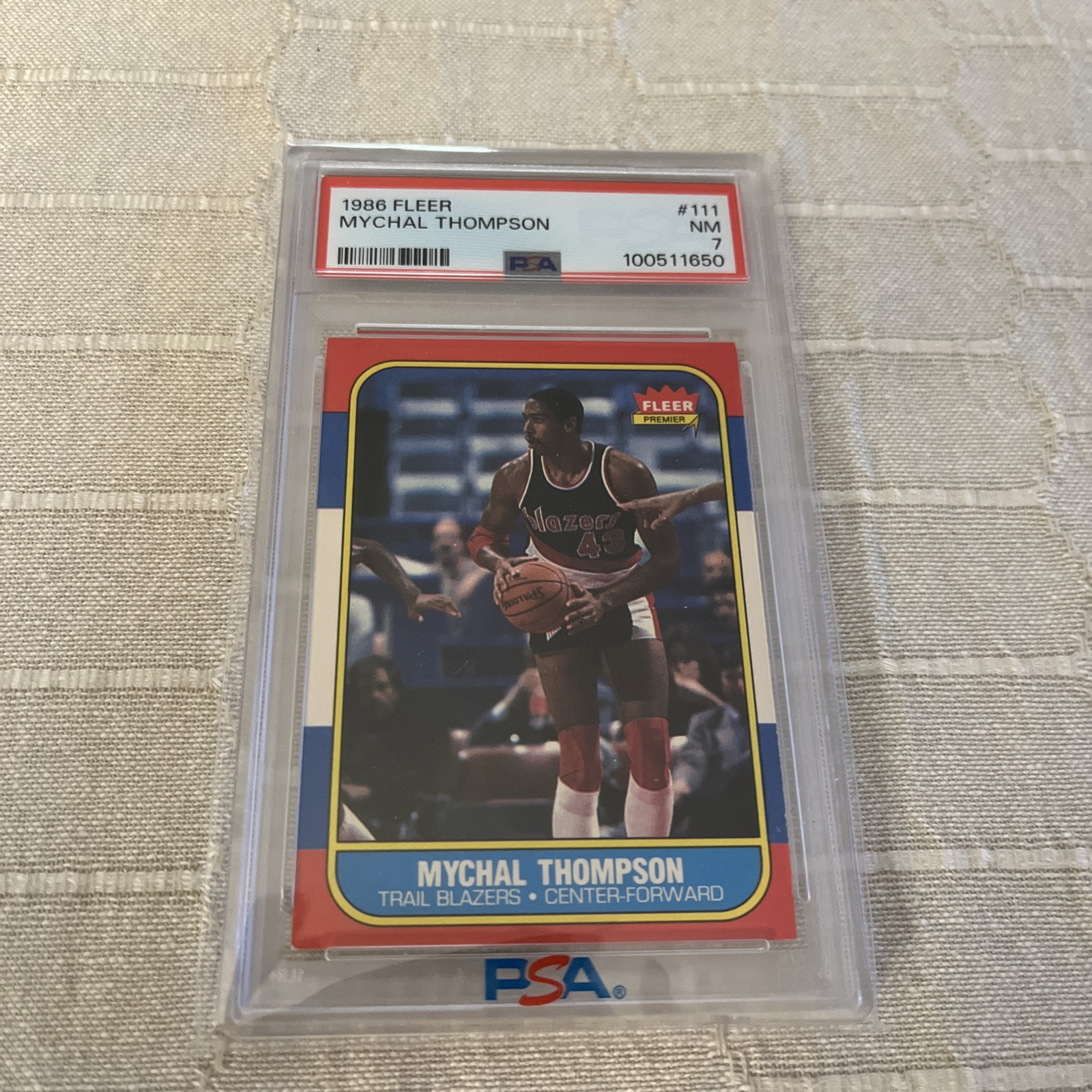 Mychal Thompson 1986 Fleer #111 PSA 7