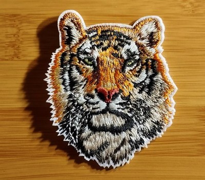 2.8'' Beautiful Tiger Head Exquisite Embroidered Iron On Animal Patch