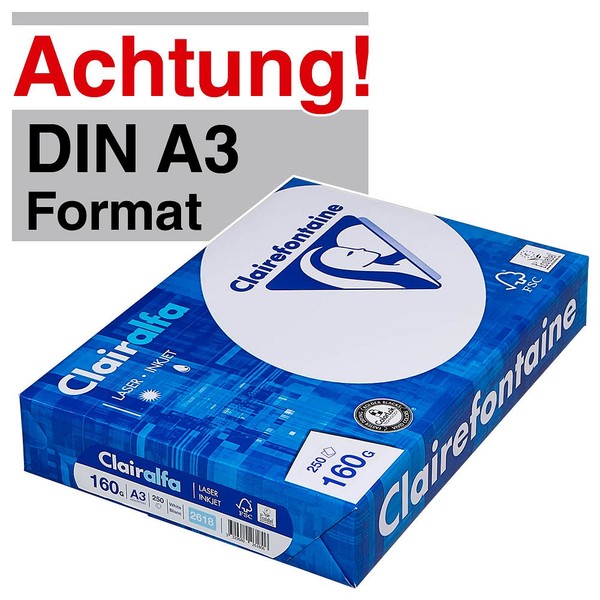 Clairefontaine Kopierpapier Clairalfa Din A3 160 G/Qm 250 Blatt-image