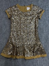American Girl Gold Sequined Holiday Party Dress Size L