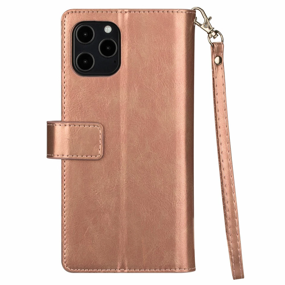 F IPhone 13 Pro Max Handy Flip Multi Card Pocket Wallet Stand Leather Case Cover - Image 3 of 4