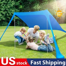 Beach Tents Portable Sun Shade Canopy UPF 50+ Outdoor Sun Shelter with Sandbag