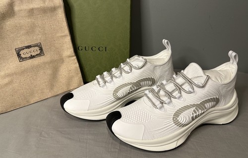 Gucci Run White/Grey/Black Sneakers Shoes Women’s Size 41 (US 11) Authentic