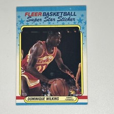 1988 Fleer DOMINIQUE WILKINS Super Star Sticker - Atl Hawks, Dream Team, HOF