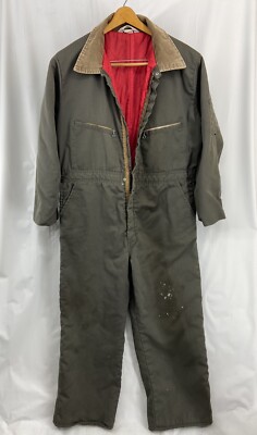 Vintage Key Imperial Outwear Men's Size L Regular Insulated Green Coveralls