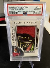 POP 1 🔥 PSA 10 Connor Bedard Rookie, 2023-24 BD Rookie Team Logo Jumbo Patch