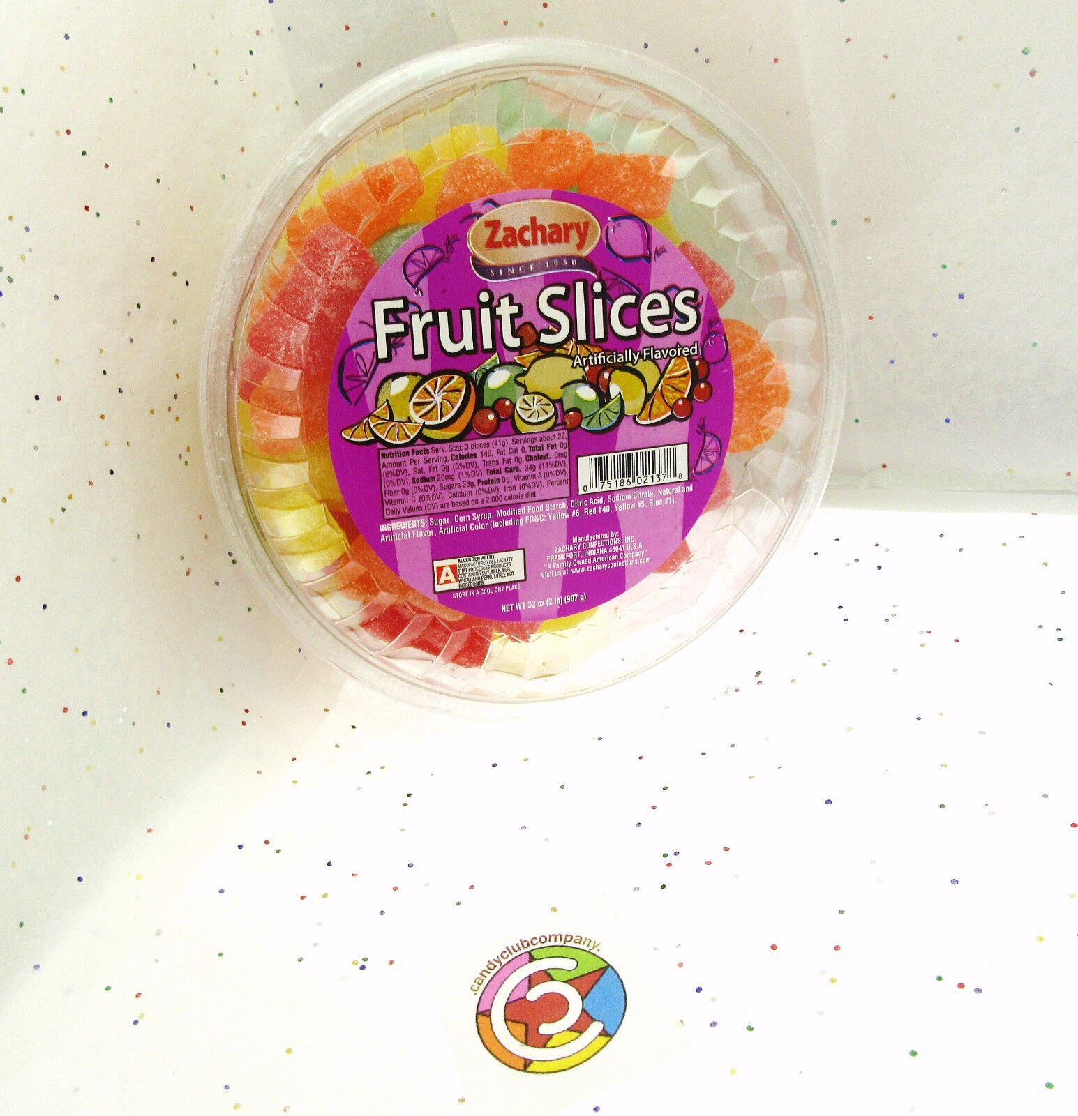 Fruit Slices Zachary Brand Naturally Flavored 32oz Container Friut Candy eBay