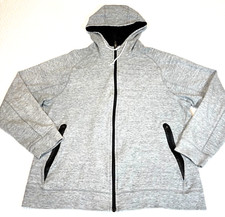 Zella Woman's Sz Medium zipped hoodie cotton sweater jacket w/ pockets Gray