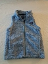 Patagonia Los Gatos High Pile Fleece Full Zip Vest GIRLS BOYS LARGE 12 BLUE