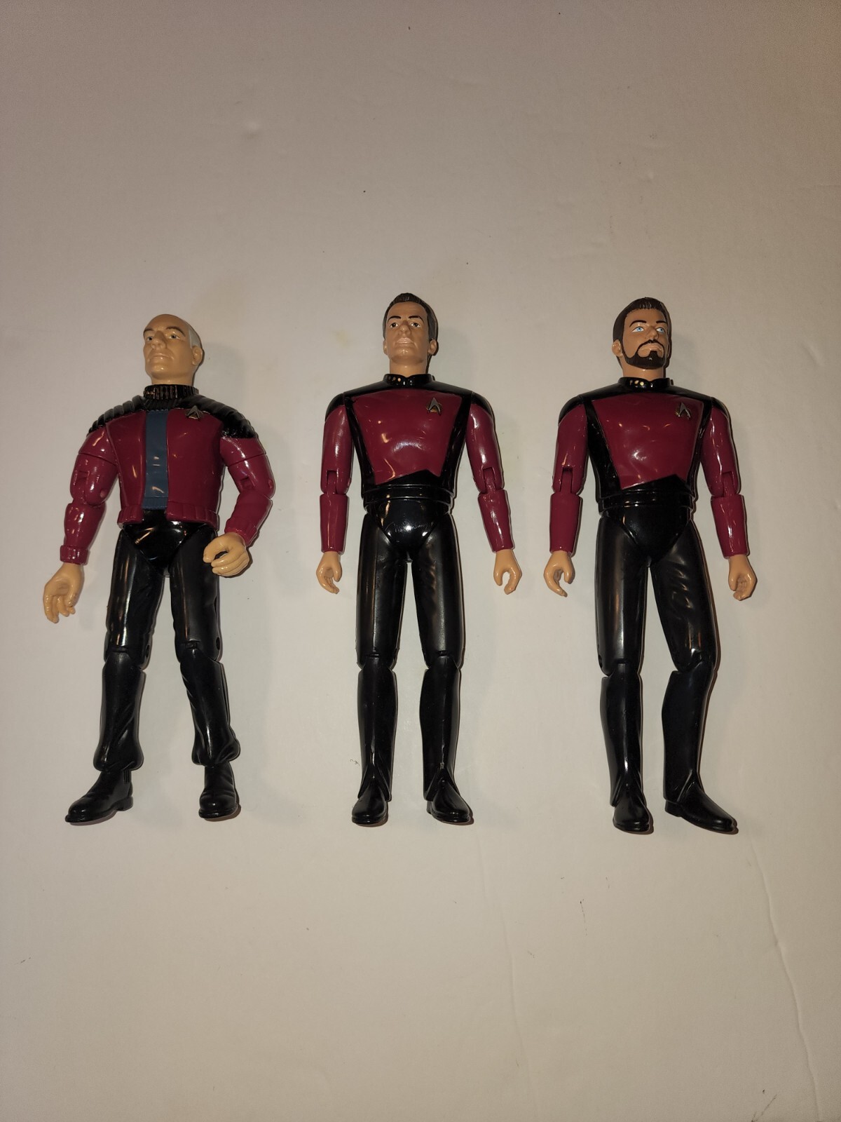 Playmates Toys 1995 Star Trek TNG Space Talk Series Riker Picard Q Lot of 3