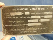 1950 1951 1952 Era International L Series Truck Body Tag Ih Rat Rod L185 1950 1951 1952 Era International L Series Truck Body Tag Ih Rat Rod L185