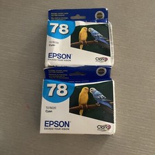 EPSON Lot Of 2 T078220 Cyan Blue INK CARTRIDGE Exp 2008 Bad Box