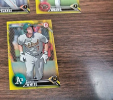 MIKEY WHITE 2016 BOWMAN PROSPECT CARD BP-44 OAKLAND A's (ROOKIE YELLOW PARALLEL)