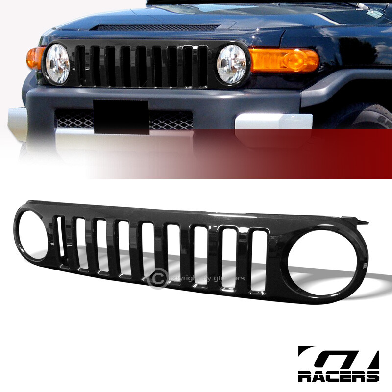 TOYOTA FJ CRUISER フロントグリルカバー For 2007-2014 Fj Cruiser Black Vertical Front Hood Bumper Grill