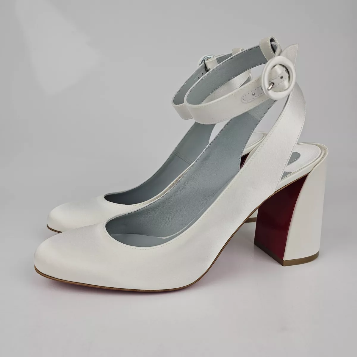 Christian Louboutin Miss Sab 85MM White Satin Pumps New eBay