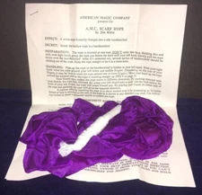 🔥Scarce Vintage Magician Jim Klein's A.M.C. -  Rope To Silk Scarf Magic Trick🔥